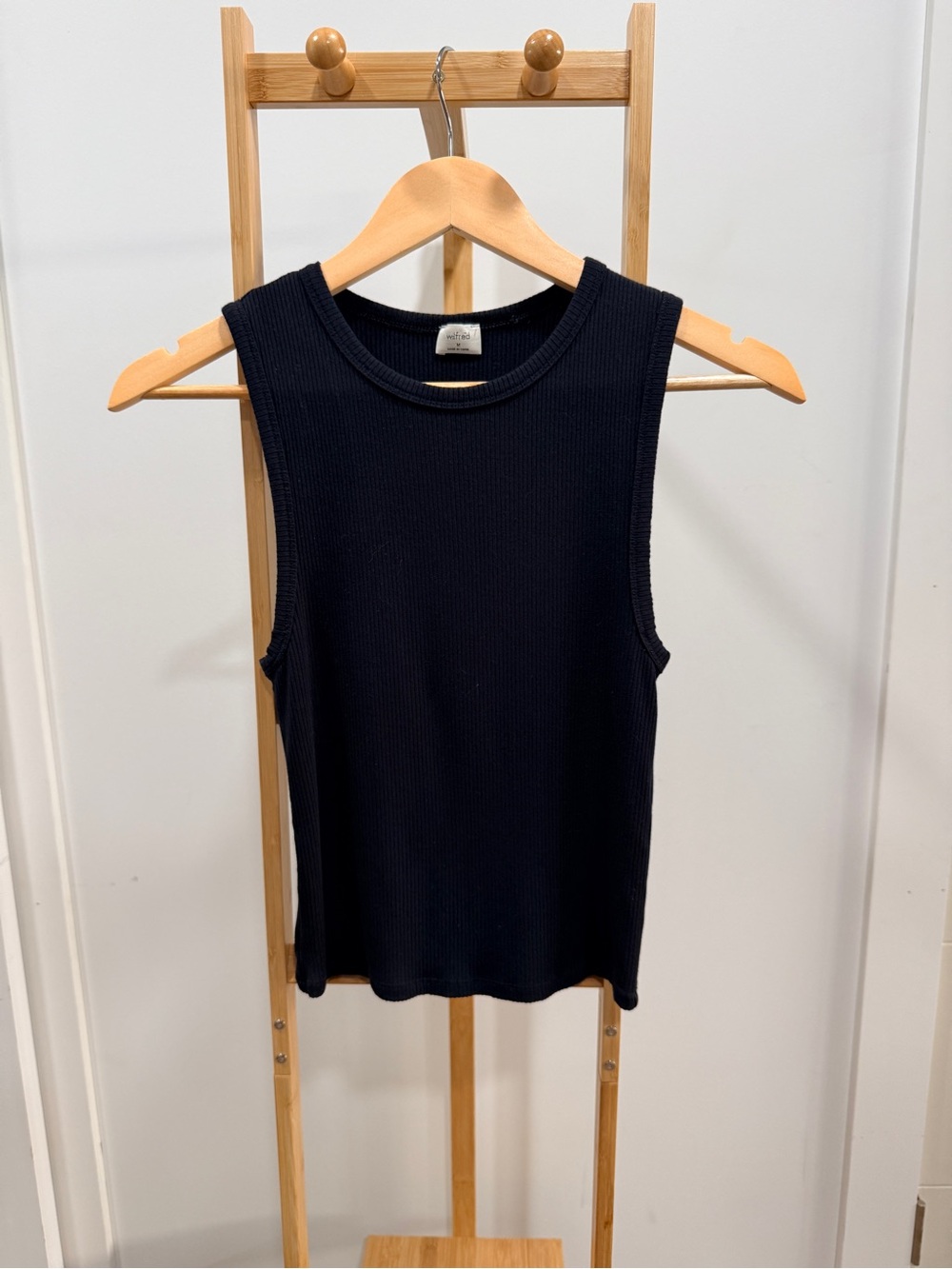 Wilfred Black Ribbed Sleeveless Tank